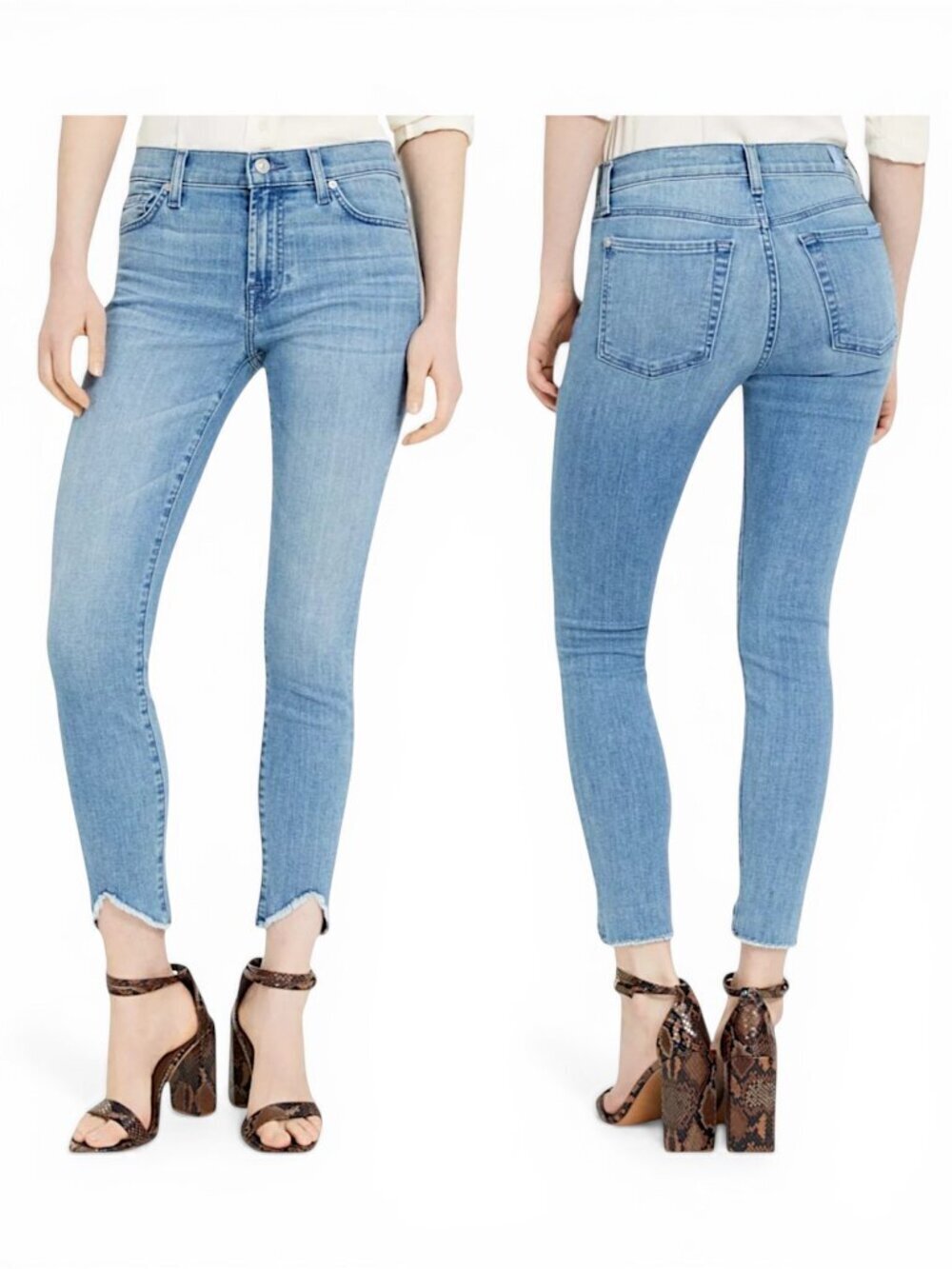 Seven 7 For All Mankind The Ankle Skinny Frayed Wave Hem in Sara NWT New 28